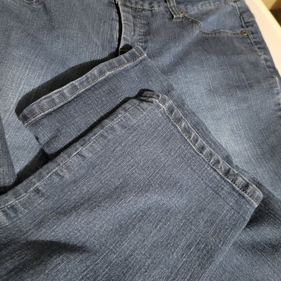 Liverpool Sz 14/32 Medium Wash Mid Rise Michelle Capri Cropped Blue Denim Jeans - Picture 10 of 12